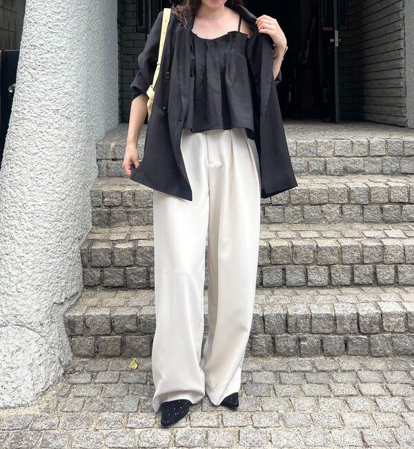  「【オールシーズン◎】タックフレアキャミ」|シャツ・ブラウス|