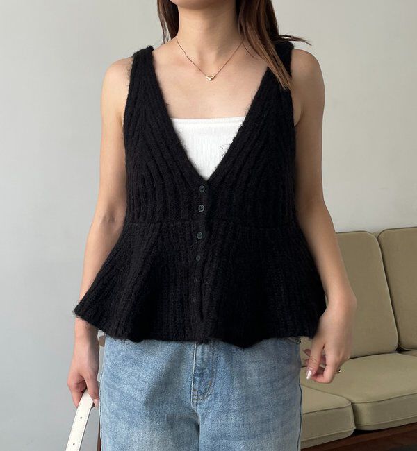  「【ロングシーズン着用可能】Vネックフレアキャミ」|ニット・セーター|