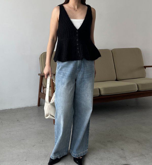  「【ロングシーズン着用可能】Vネックフレアキャミ」|ニット・セーター|