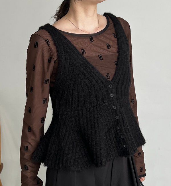  「【ロングシーズン着用可能】Vネックフレアキャミ」|ニット・セーター|