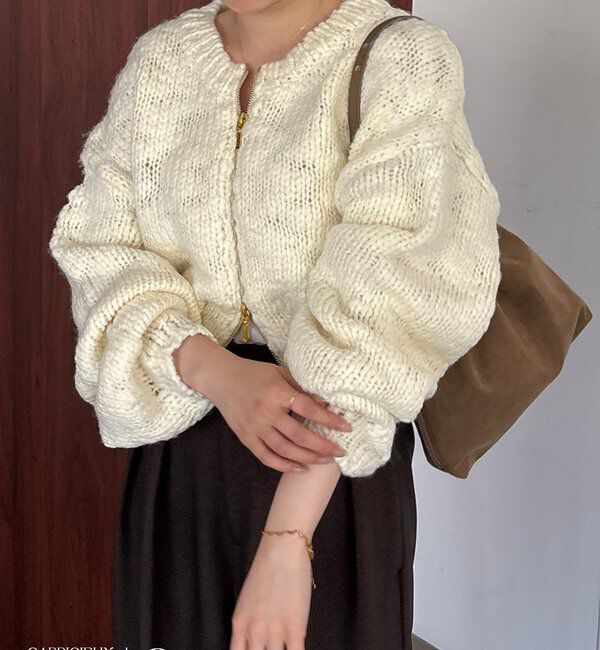  「【LE'MAGE&times;gemeilコラボ】スラブジップカーディガン」|カーディガン|