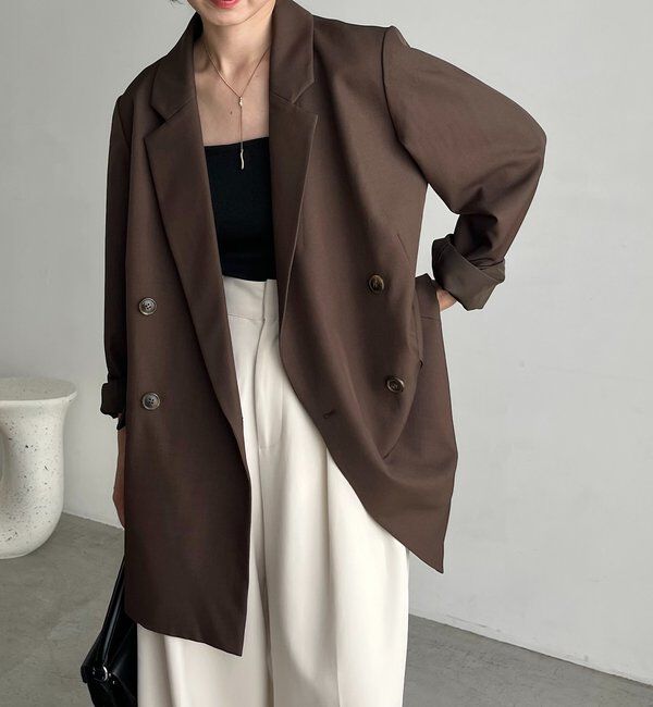  「【全骨格細見え◎】Wテーラージャケット」|テーラードジャケット|