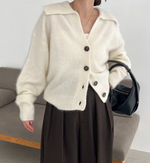  「【上質な着心地】WOOL100ミンクタッチカーディガン」|カーディガン|
