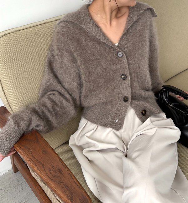  「【上質な着心地】WOOL100ミンクタッチカーディガン」|カーディガン|