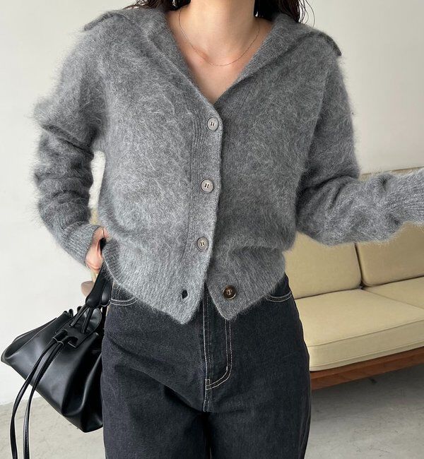  「【上質な着心地】WOOL100ミンクタッチカーディガン」|カーディガン|
