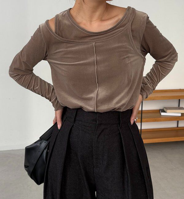  「レイヤードベロアTシャツ」|Tシャツ・カットソー|