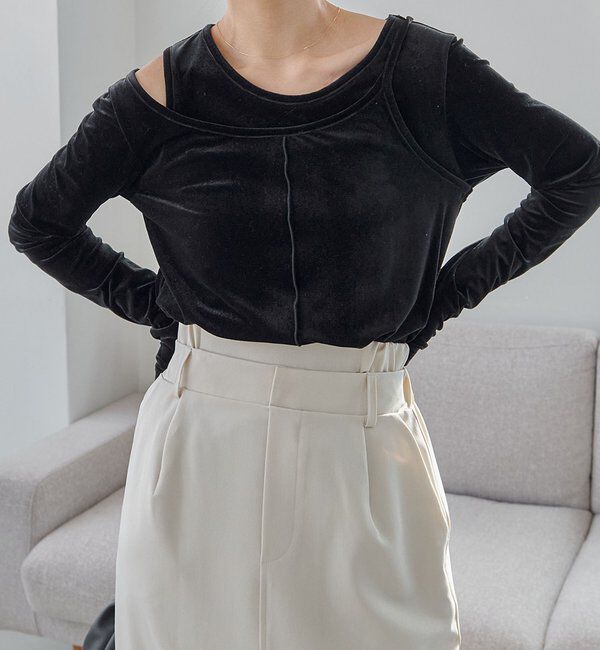  「レイヤードベロアTシャツ」|Tシャツ・カットソー|