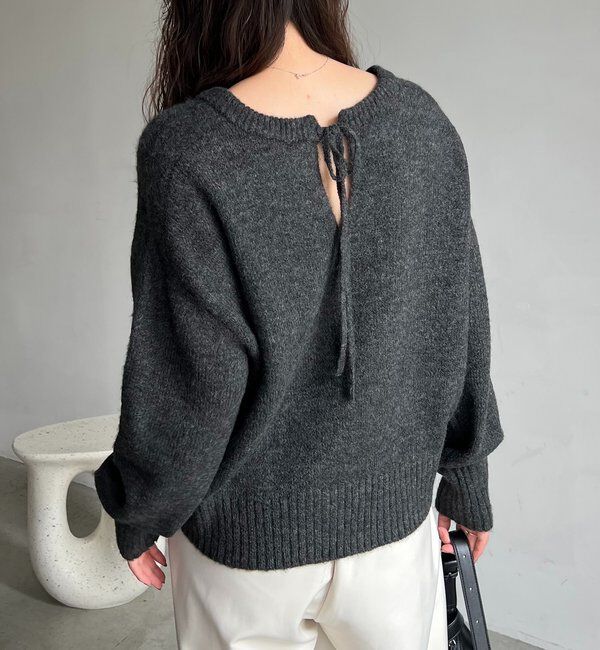  「【前後2WAY】もちふわ2WAYスキッパーニット」|ニット・セーター|