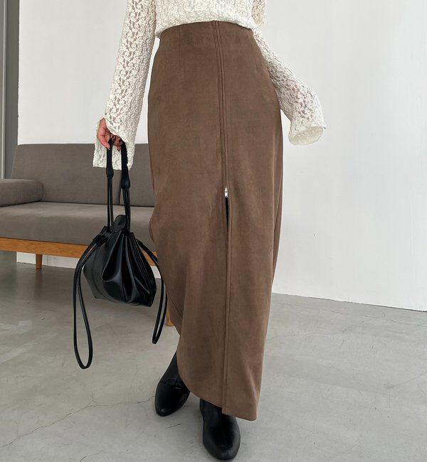  「スエードジップスカート」|スカート|
