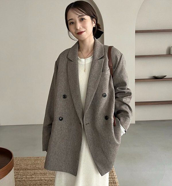  「【CAPRICIEUX LE'MAGE&times;nanacoコラボ】ツイードジャケット」|テーラードジャケット|グレージュ