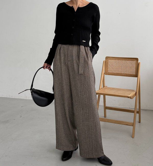  「【新色/オフホワイト】【前後2WAY】カーブスリーブリブニット」|カーディガン|