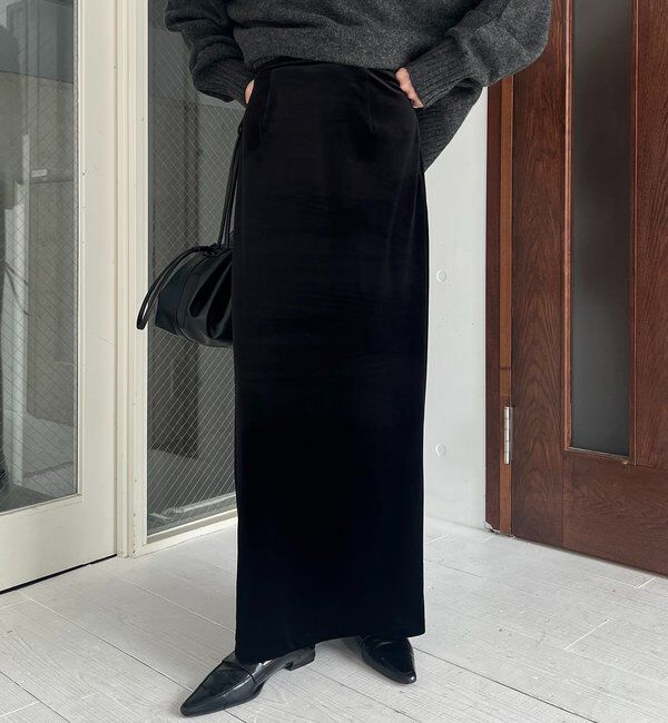  「【低身長サイズあり】ベロアIラインスカート」|スカート|