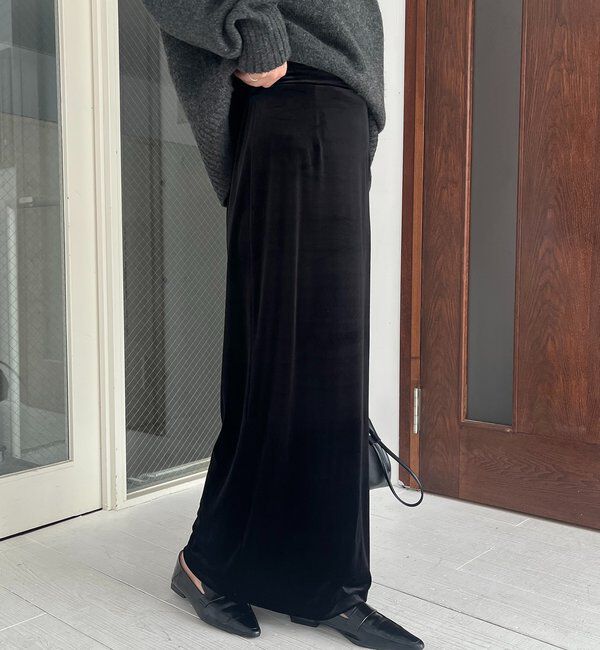  「【低身長サイズあり】ベロアIラインスカート」|スカート|