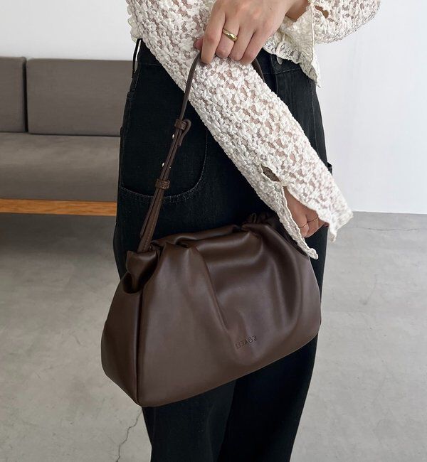  「【新色/ライトベージュ】クラウディギャザーバッグ」|トートバッグ|