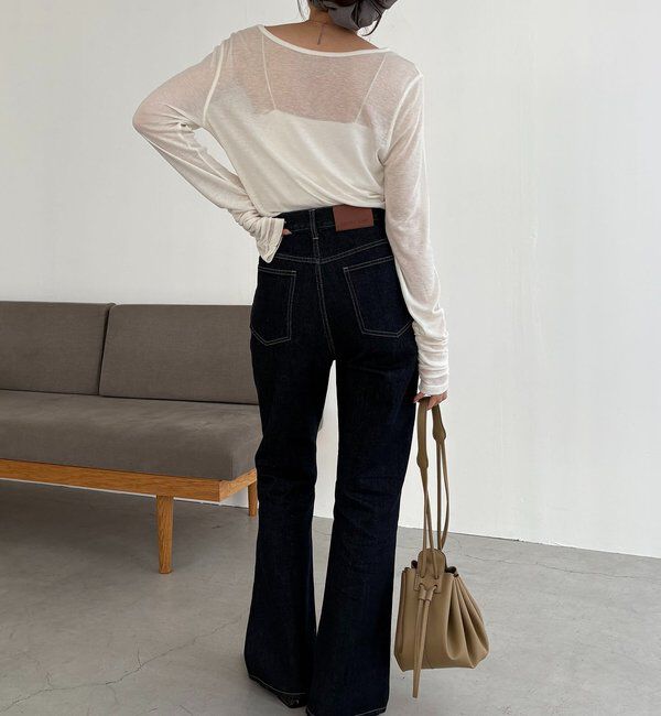  「【前後2WAY】テンセルウール袖ギャザーロンT」|Tシャツ・カットソー|