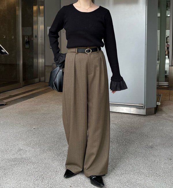  「【低身長サイズあり】アシメベルトSETパンツ」|チノ|