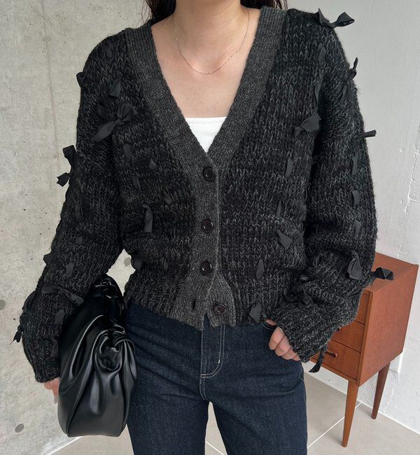  「リボンニットカーディガン」|カーディガン|