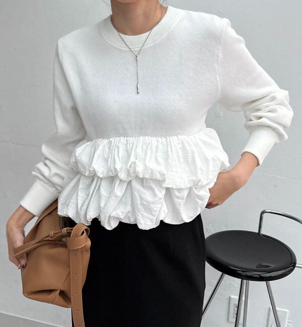  「バルーンティアードプルオーバー」|ニット・セーター|