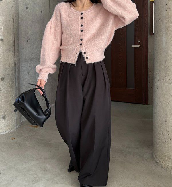  「【前後2WAY】モヘア起毛パフカーディガン」|カーディガン|