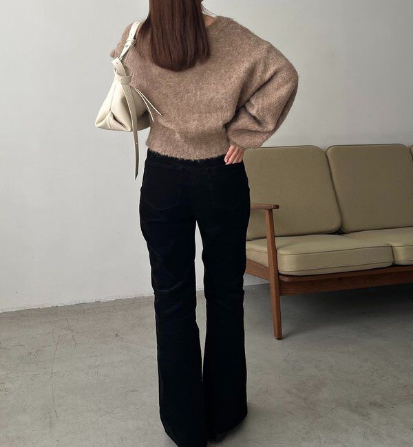  「【前後2WAY】モヘア起毛パフカーディガン」|カーディガン|