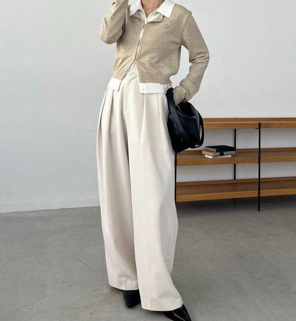  「レイヤードポロニットカーディガン」|カーディガン|