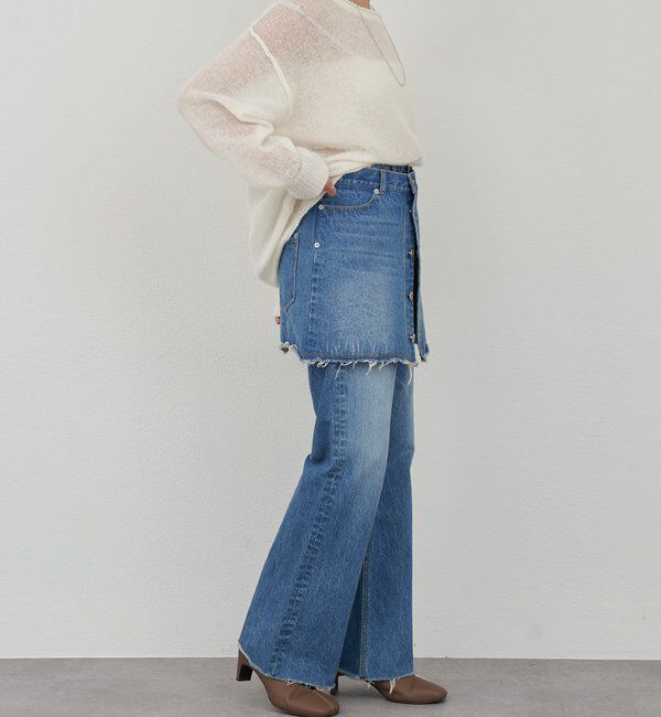  「レイヤードデニムスカート」|スカート|