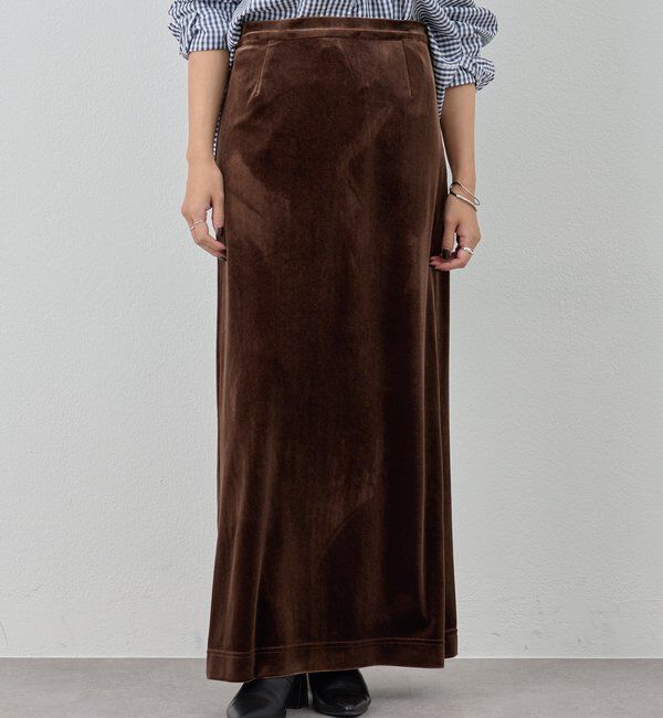  「【新色登場】【セットアップ対応】ベロアタイトスカート」|スカート|