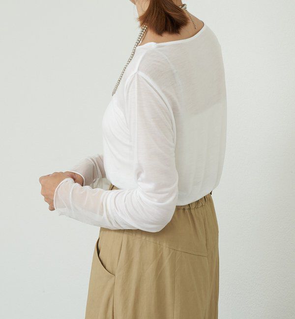  「【1枚でもレイヤードでも〇】袖シアーカットソー」|Tシャツ・カットソー|