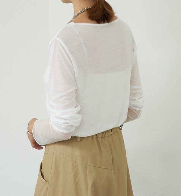  「【1枚でもレイヤードでも〇】袖シアーカットソー」|Tシャツ・カットソー|