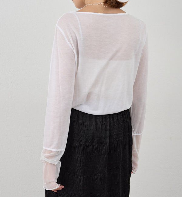  「【1枚でもレイヤードでも〇】袖シアーカットソー」|Tシャツ・カットソー|