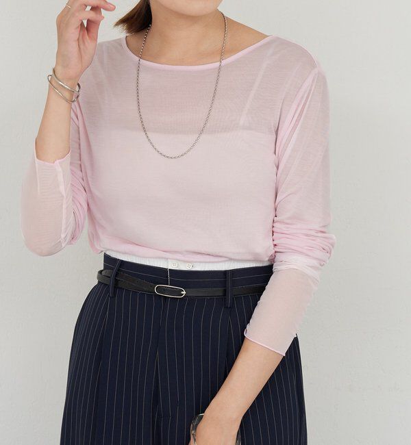  「【1枚でもレイヤードでも〇】袖シアーカットソー」|Tシャツ・カットソー|