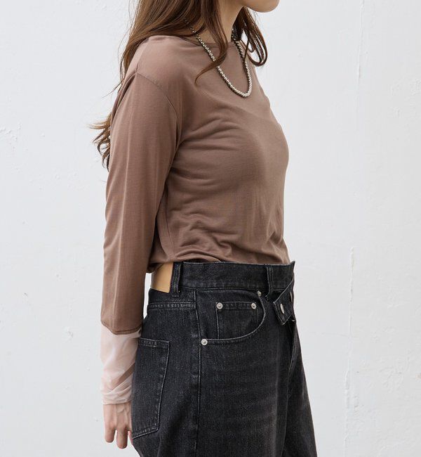  「【1枚でもレイヤードでも〇】袖シアーカットソー」|Tシャツ・カットソー|