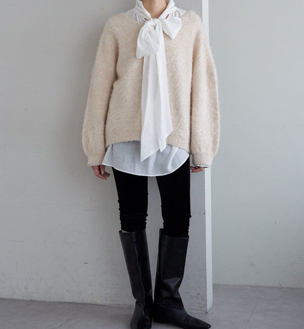  「【4色展開】【着映えニット】シャギーＶネックプルオーバー」|ニット・セーター|