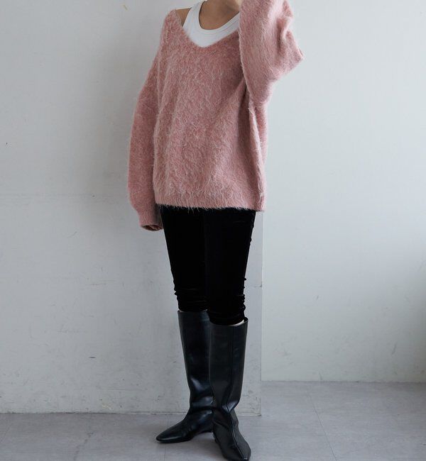  「【4色展開】【着映えニット】シャギーＶネックプルオーバー」|ニット・セーター|