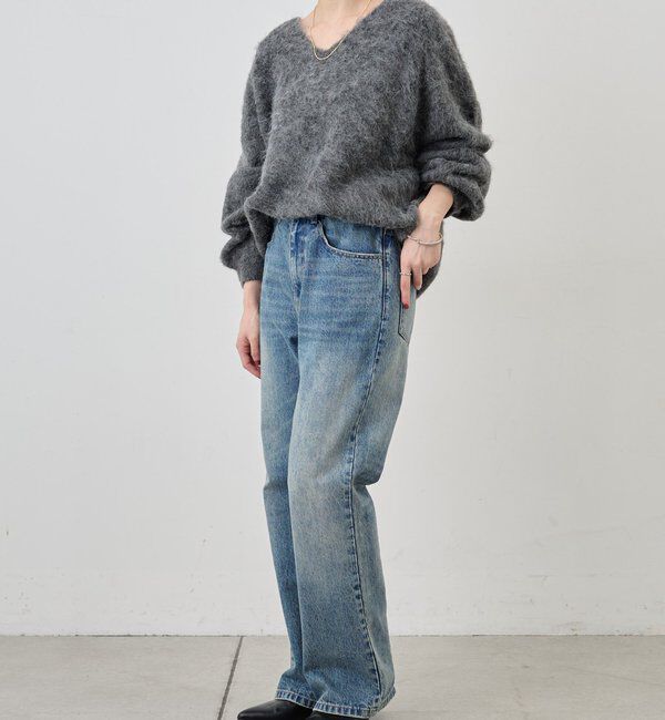  「【4色展開】【着映えニット】シャギーＶネックプルオーバー」|ニット・セーター|