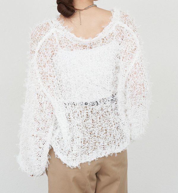  「【26SS予約】チュールヤーンネップカーディガン」|カーディガン|