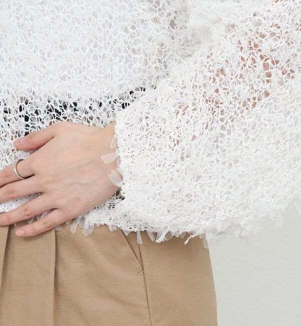  「【26SS予約】チュールヤーンネップカーディガン」|カーディガン|