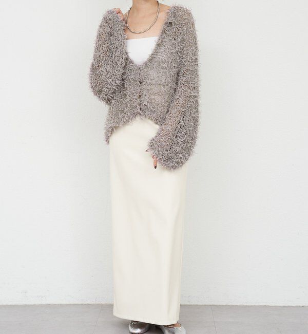  「【26SS予約】チュールヤーンネップカーディガン」|カーディガン|