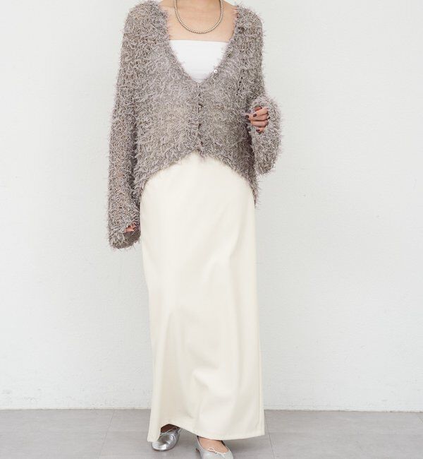  「【26SS予約】チュールヤーンネップカーディガン」|カーディガン|