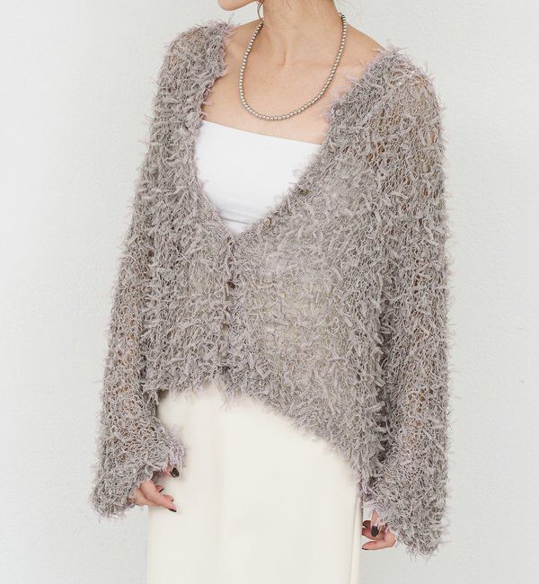  「【26SS予約】チュールヤーンネップカーディガン」|カーディガン|