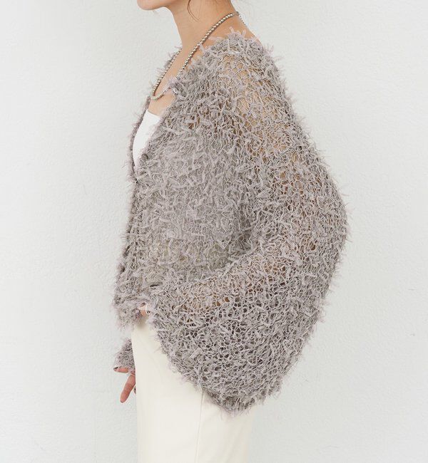  「【26SS予約】チュールヤーンネップカーディガン」|カーディガン|