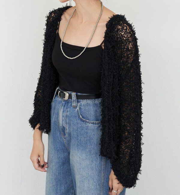  「【26SS予約】チュールヤーンネップカーディガン」|カーディガン|