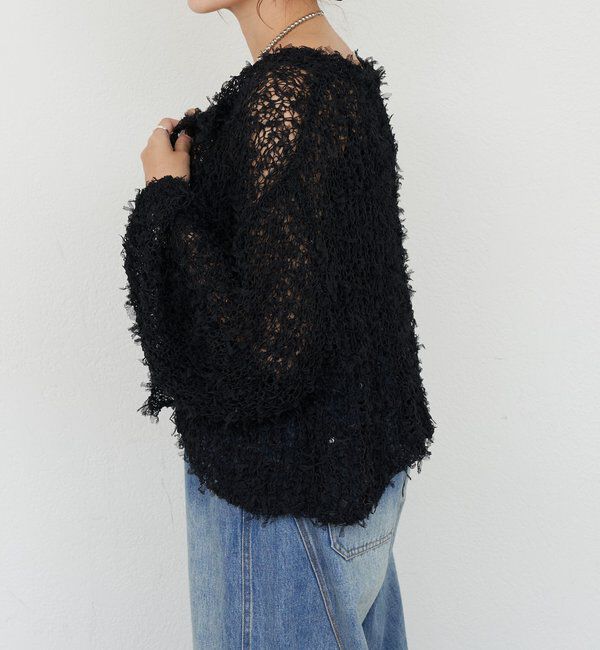  「【26SS予約】チュールヤーンネップカーディガン」|カーディガン|