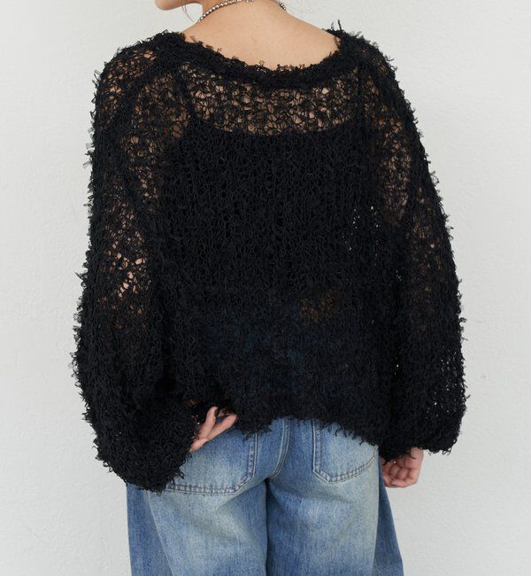  「【26SS予約】チュールヤーンネップカーディガン」|カーディガン|