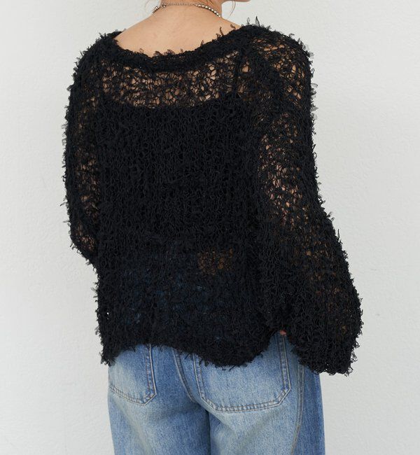  「【26SS予約】チュールヤーンネップカーディガン」|カーディガン|