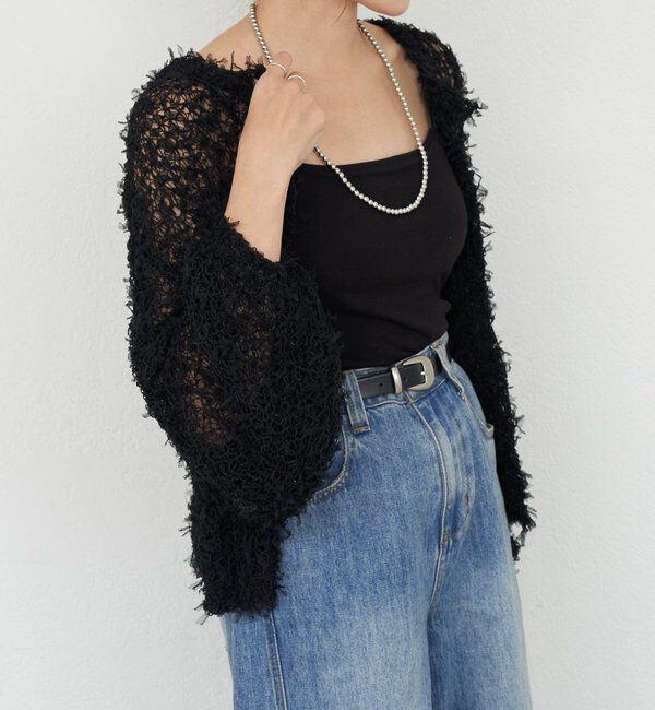  「【26SS予約】チュールヤーンネップカーディガン」|カーディガン|