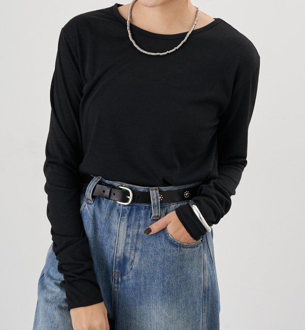  「シアーロングスリーブTEE」|Tシャツ・カットソー|ブラック