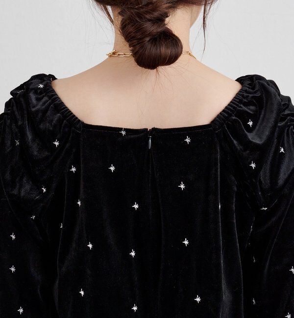  「ベロア刺繍ワンピース」|ワンピース|