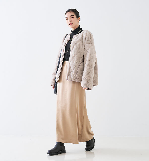 collex「【WEB限定】サテンロングフレアスカート」|スカート|