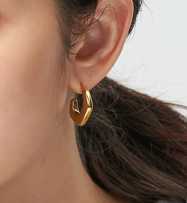 collex「【dignif】【金属アレルギー対応】ニュアンスフープピアス」|ピアス|ゴールド